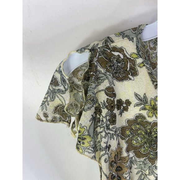 Vintage Y2K Wet Seal Floral Flounce Baby Doll Top Shirt Forest Gobling Fairy - Picture 5 of 8